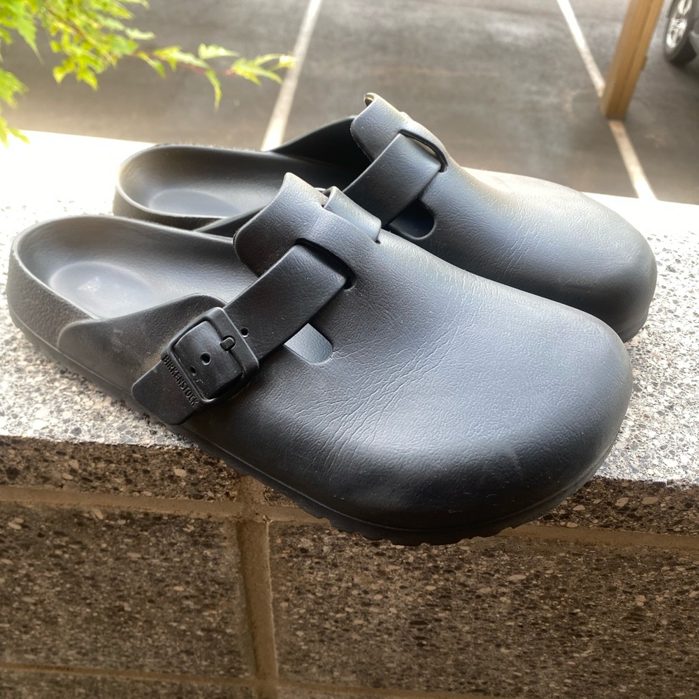 Birkenstock Black EVA Slip-On Clog with Buckle Strap - 42/ 9-9.5